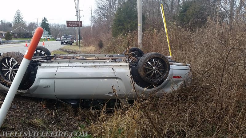 Single vehicle rollover accident on Carlisle Rd at Big Rock Rd on 12/27/2015. Photo by J. Albert